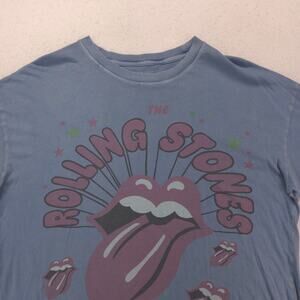The Rolling Stones Short Sleeve Band Crew Neck T Shirt Mens Size Medium M Blue